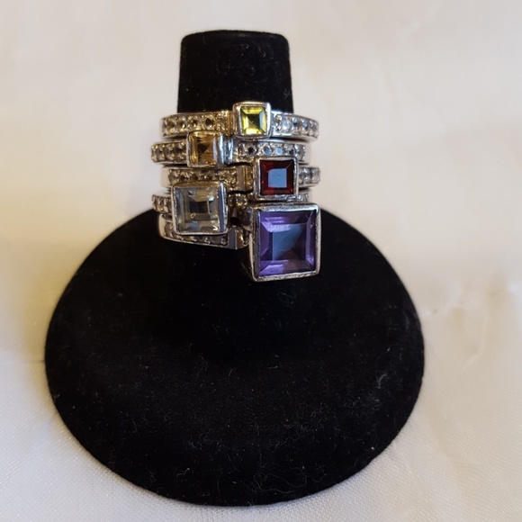 Ross-Simons Jewelry - Stacking gemstone ring set